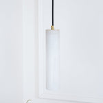 Silo Pendant Light White Alabaster Cylinder Ceiling Lamp