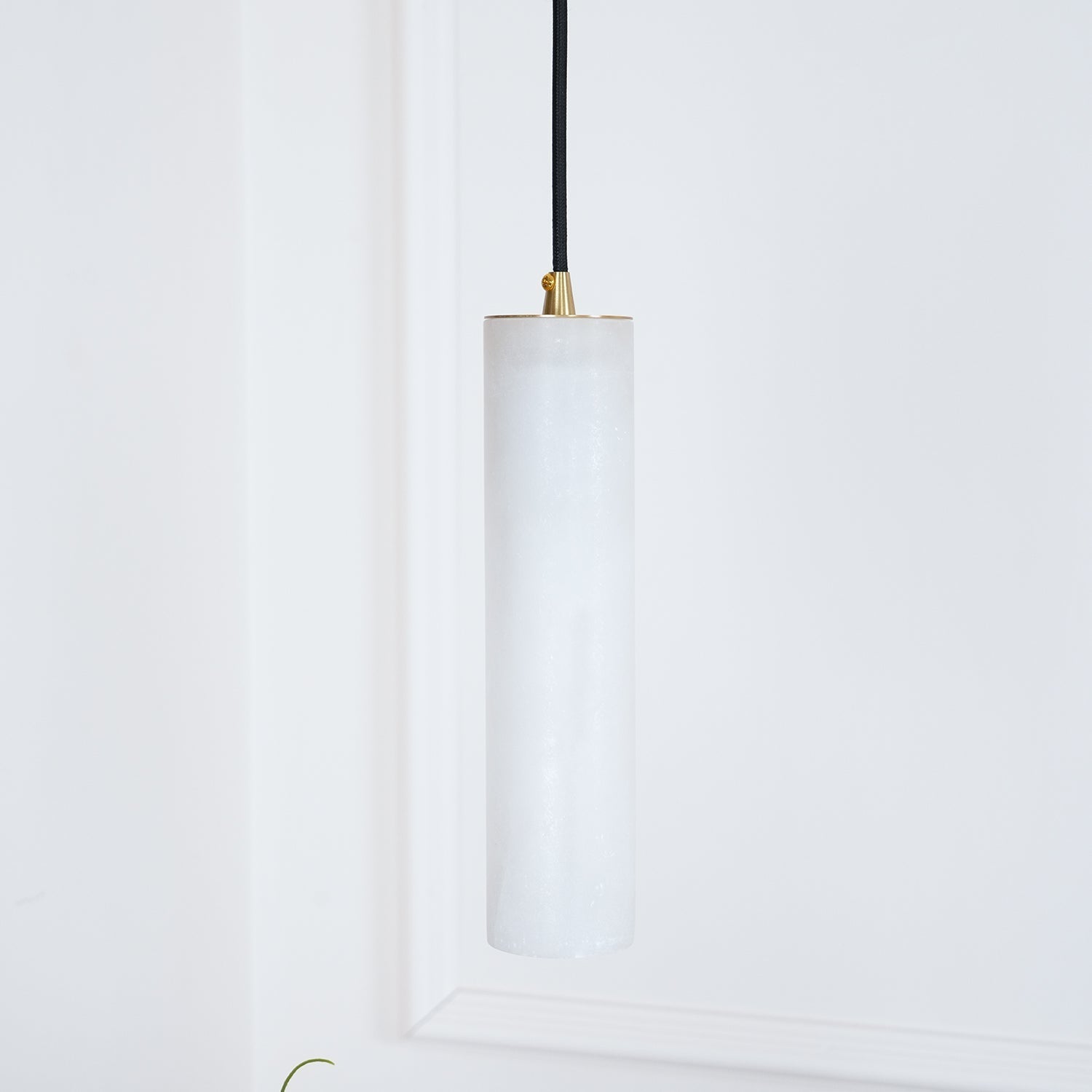 Silo Pendant Light White Alabaster Cylinder Ceiling Lamp