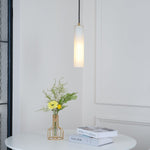 Silo Pendant Light White Alabaster Cylinder Ceiling Lamp