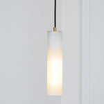 Silo Pendant Light White Alabaster Cylinder Ceiling Lamp