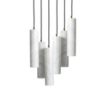 Silo Pendant Light White Alabaster Cylinder Ceiling Lamp