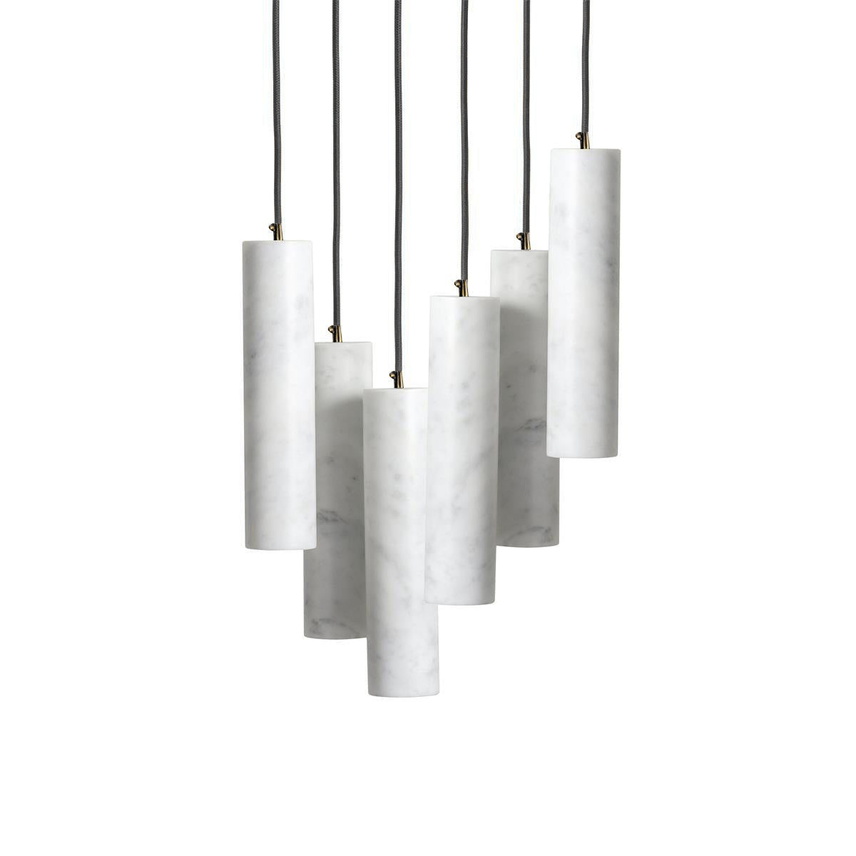 Silo Pendant Light White Alabaster Cylinder Ceiling Lamp