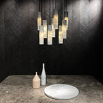 Silo Pendant Light White Alabaster Cylinder Ceiling Lamp