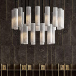 Silo Pendant Light White Alabaster Cylinder Ceiling Lamp