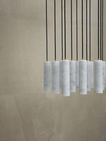 Silo Pendant Light White Alabaster Cylinder Ceiling Lamp