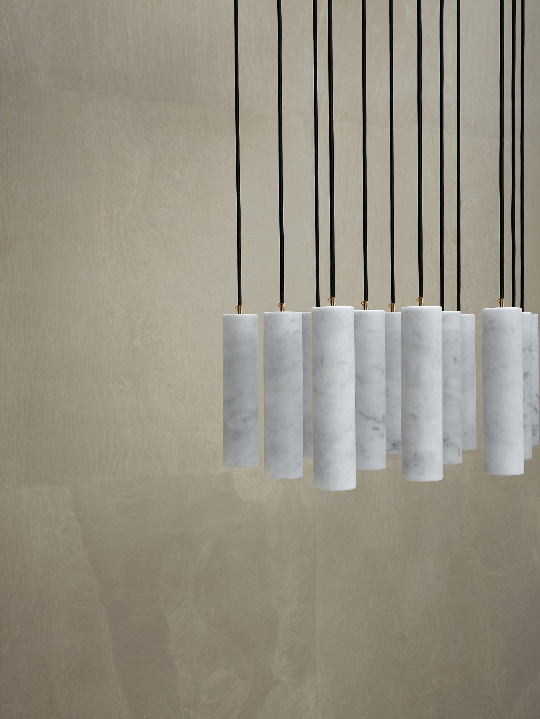 Silo Pendant Light White Alabaster Cylinder Ceiling Lamp