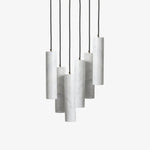 Silo Pendant Light White Alabaster Cylinder Ceiling Lamp