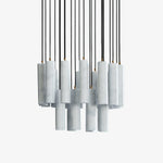 Silo Pendant Light White Alabaster Cylinder Ceiling Lamp