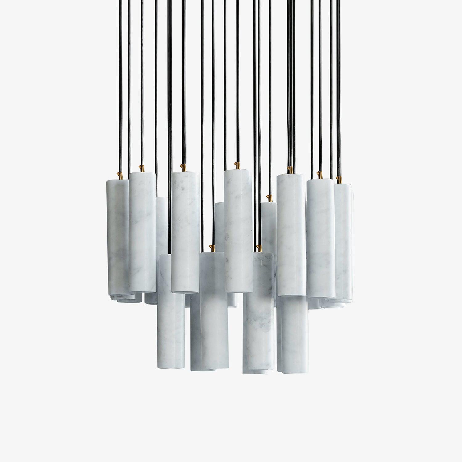 Silo Pendant Light White Alabaster Cylinder Ceiling Lamp