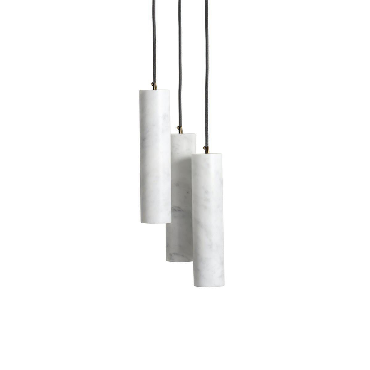 Silo Pendant Light White Alabaster Cylinder Ceiling Lamp