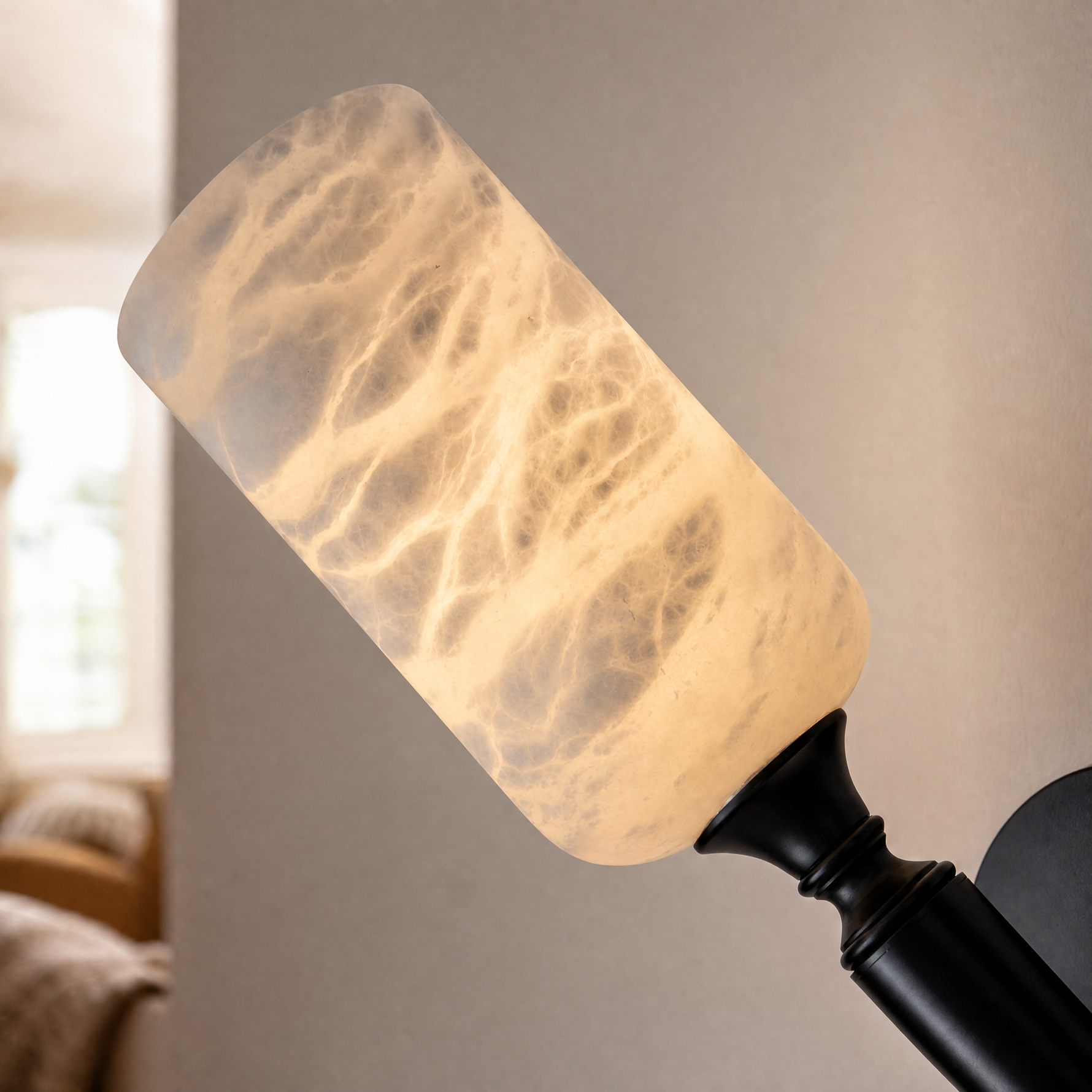 Single-head Cloud Stone Wall Lamp - Black Single Package