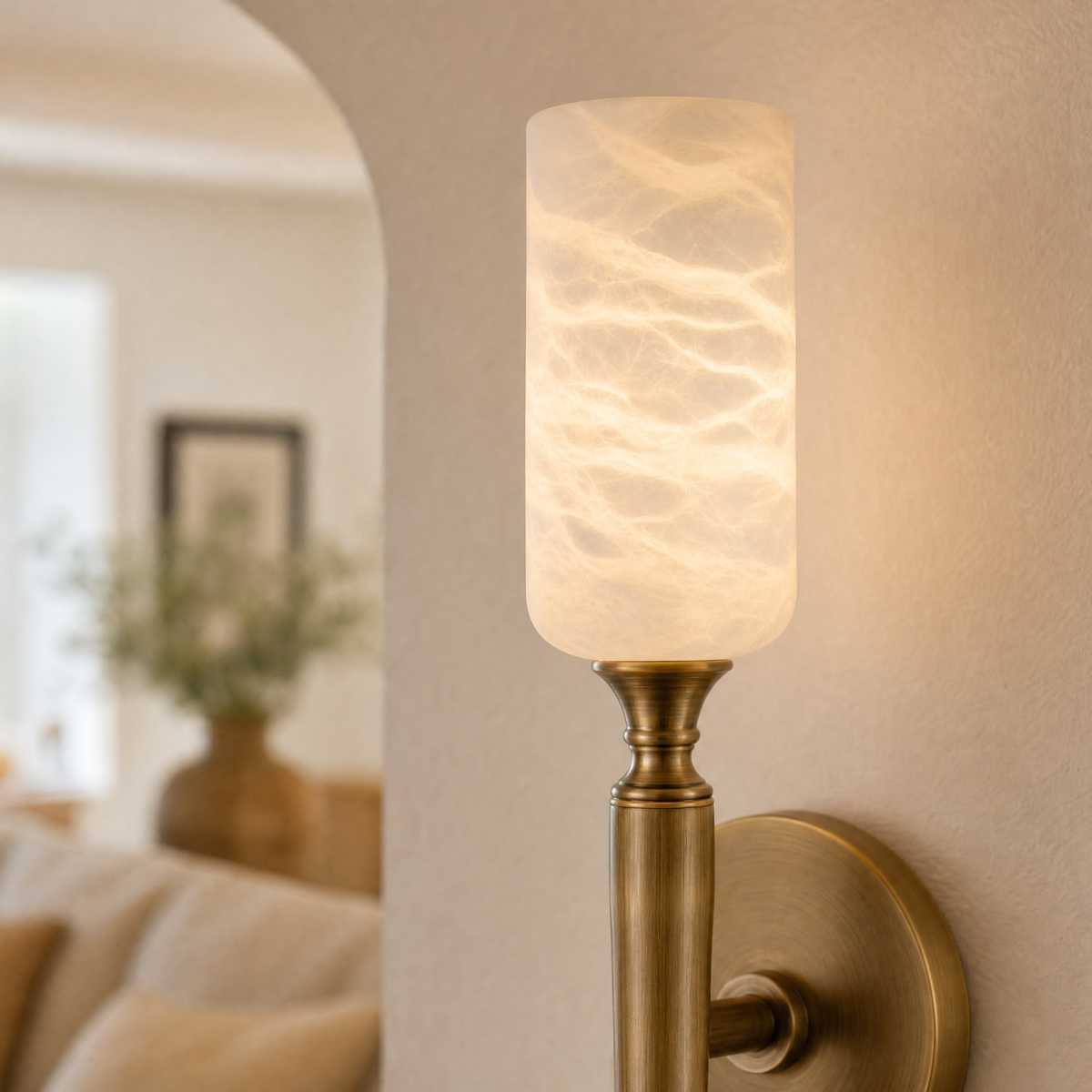 Single-head Cloud Stone Wall Lamp - Copper Single Wrapped