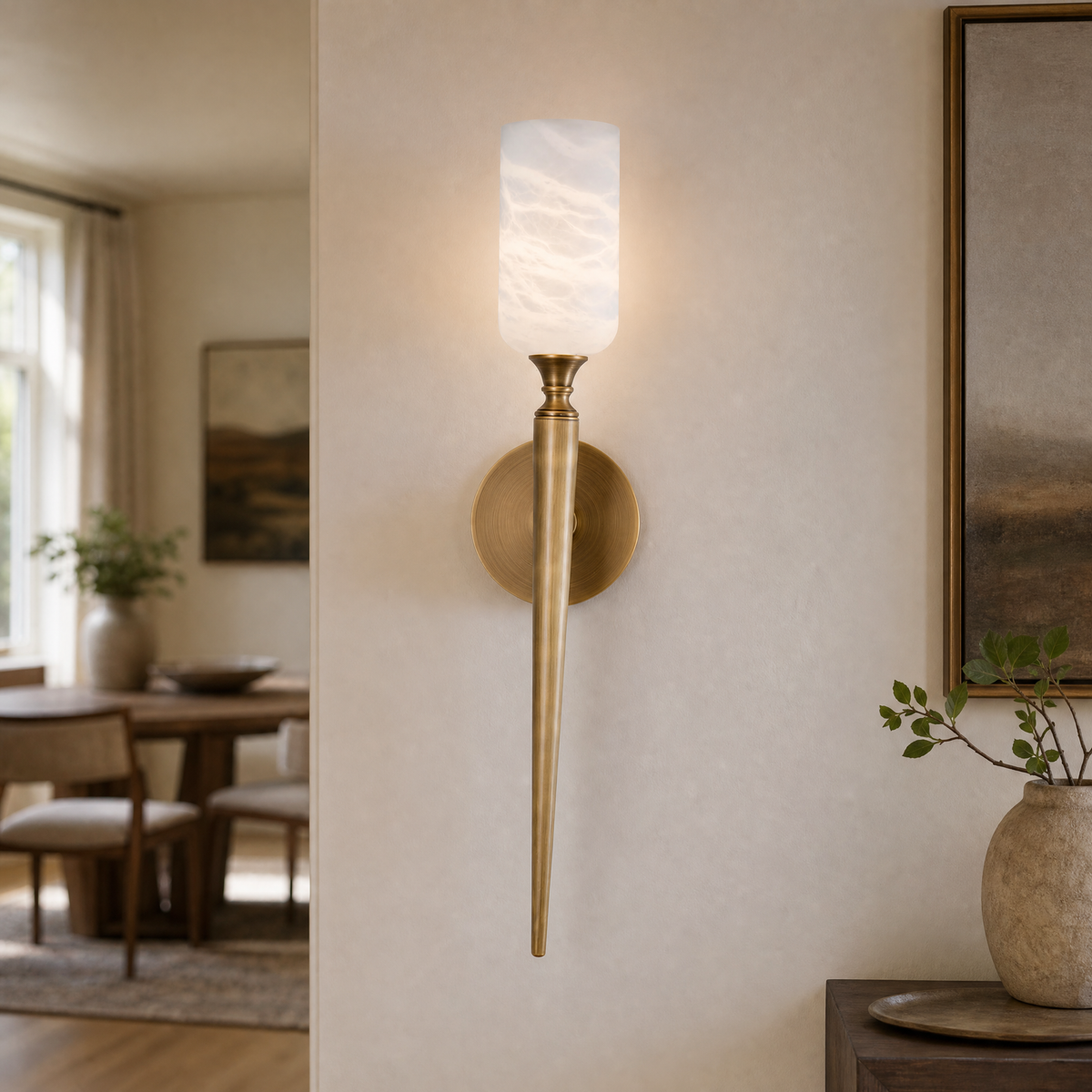 Single-head Cloud Stone Wall Lamp - Copper Single Wrapped