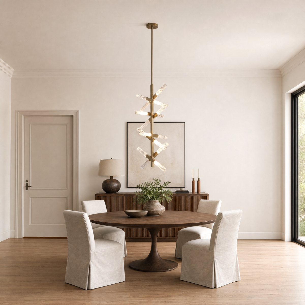 Siro Crystal Glass Helix Chandelier