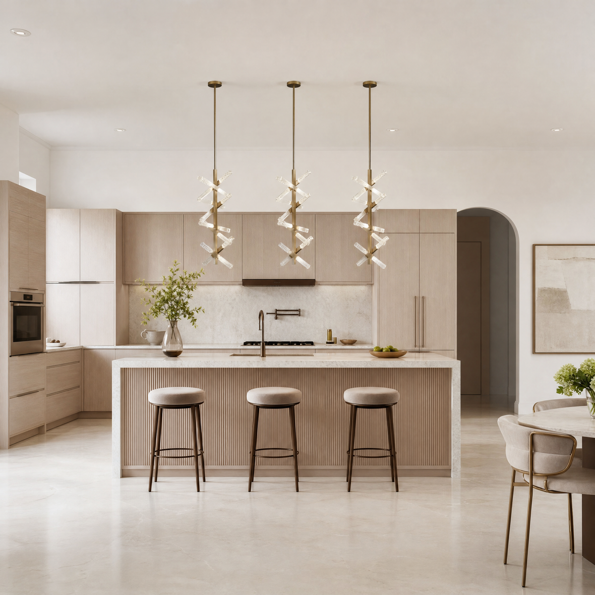 Siro Crystal Glass Helix Chandelier