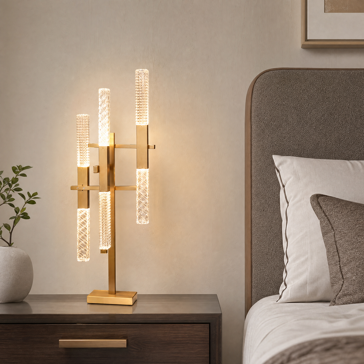 Siro Crystal Glass Table Lamp 12"