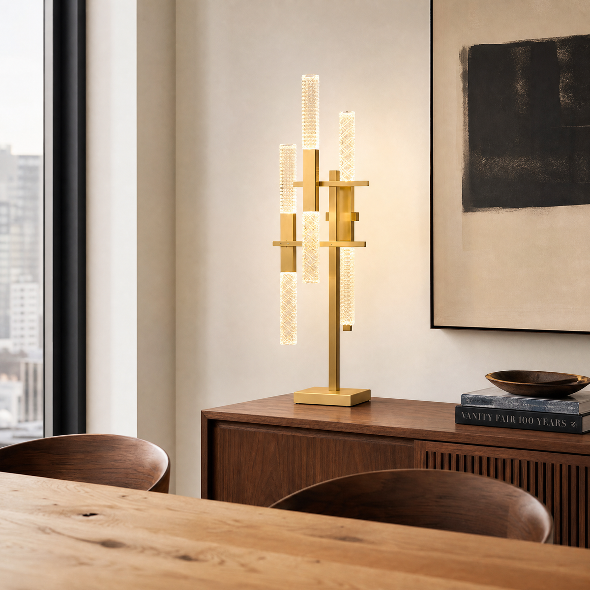 Siro Crystal Glass Table Lamp 12"