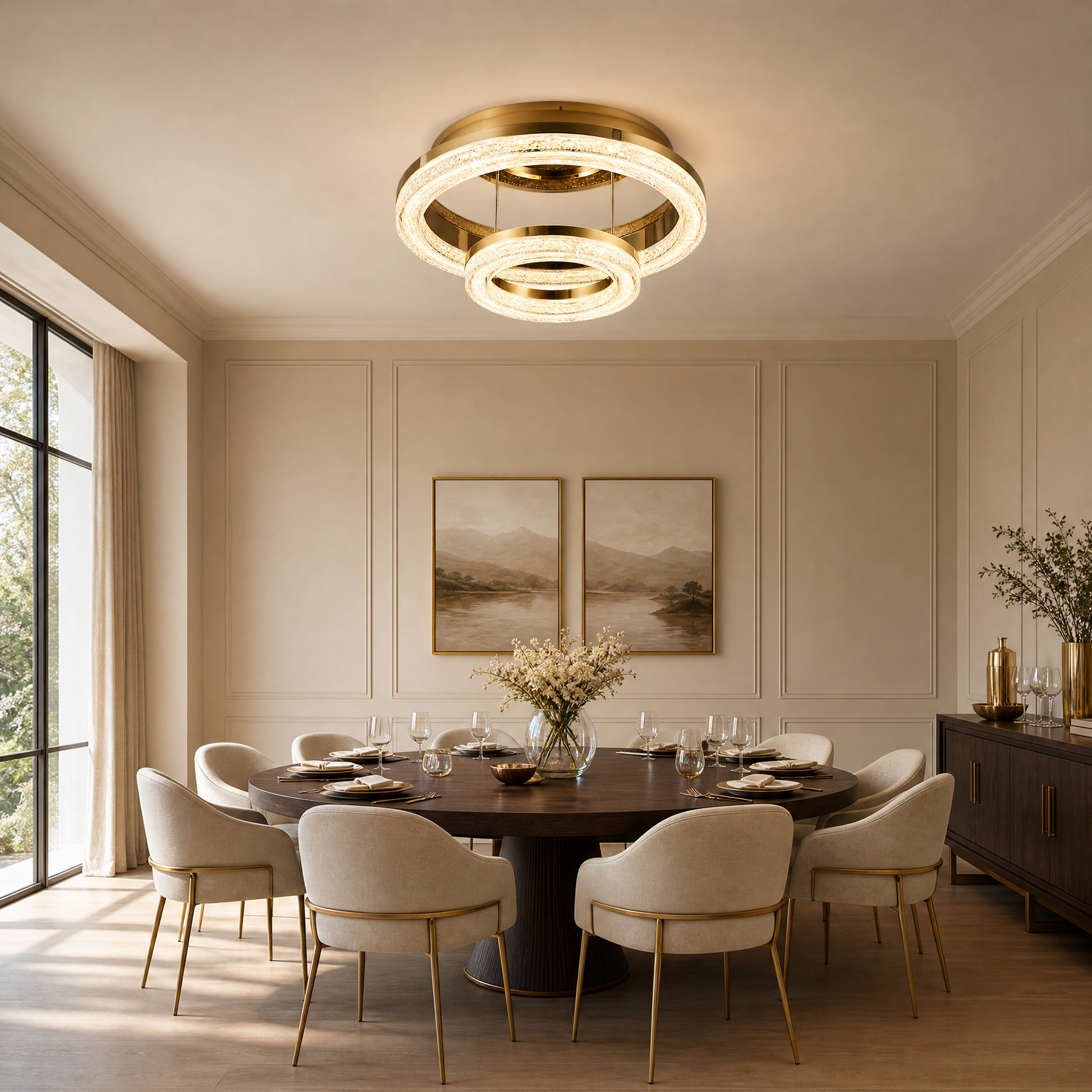 Sky Garden Modern Crystal Flush Mount Ceiling Light