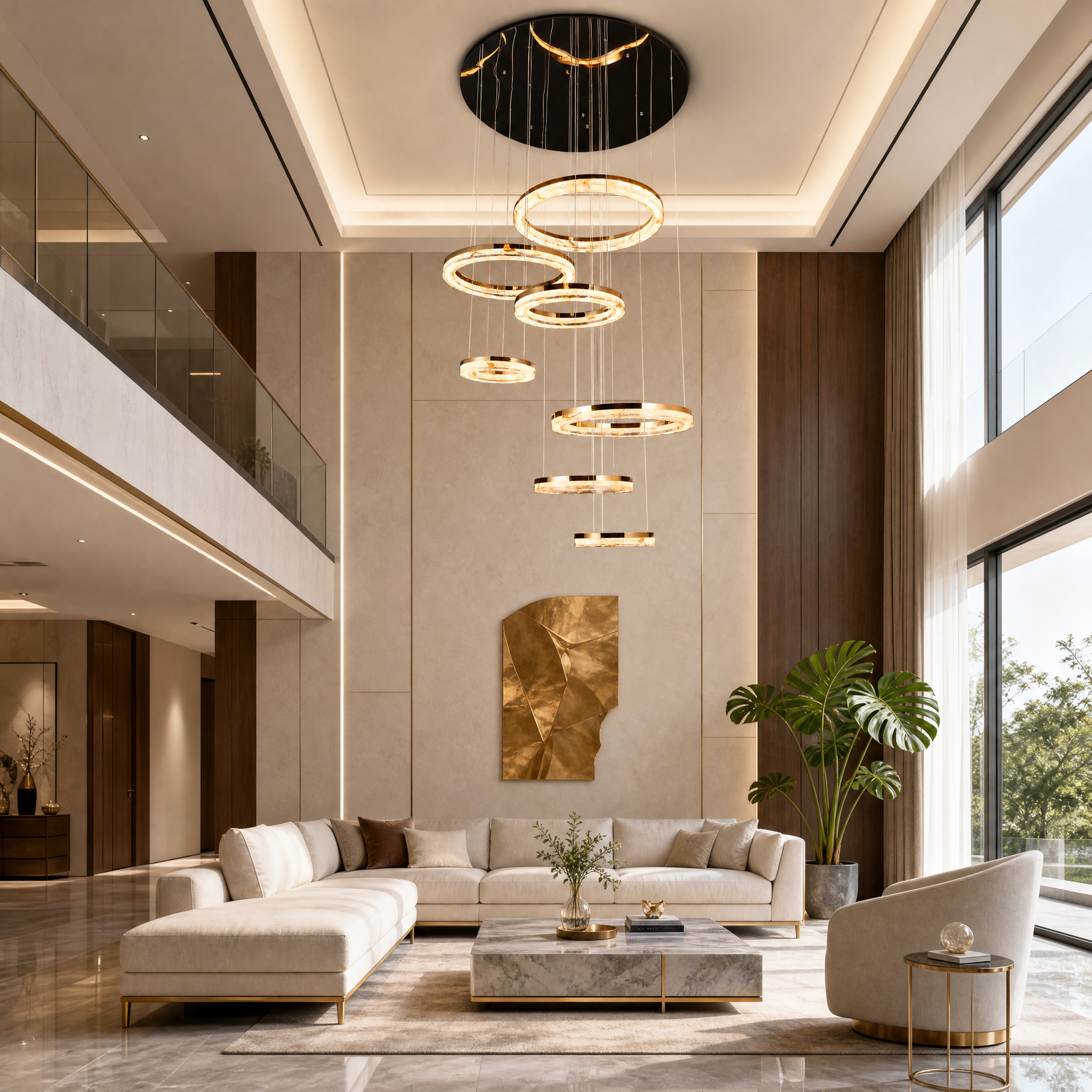 Sky Garden Modern Sculptural Ring Chandelier