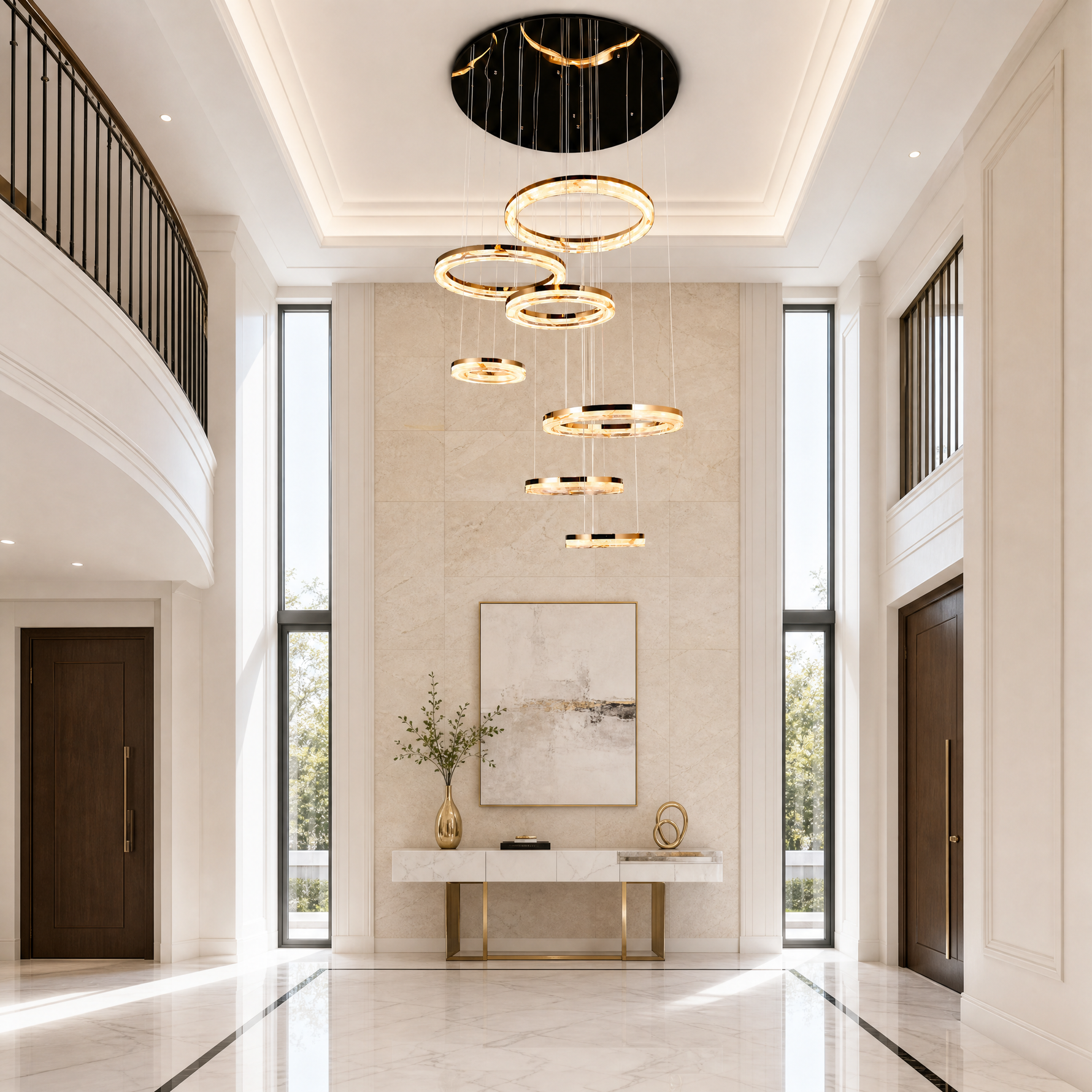 Sky Garden Modern Sculptural Ring Chandelier