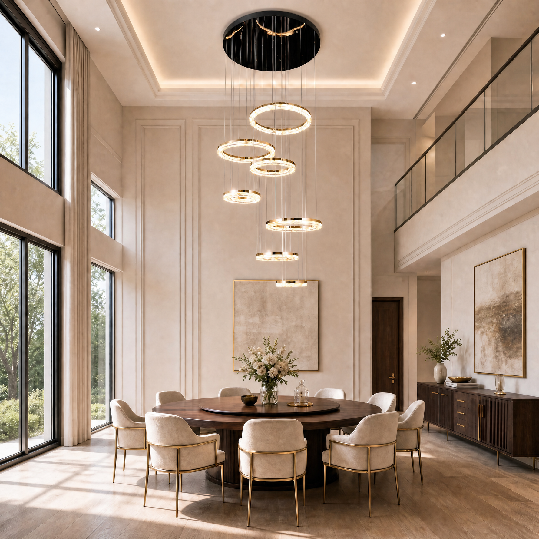 Sky Garden Modern Sculptural Ring Chandelier