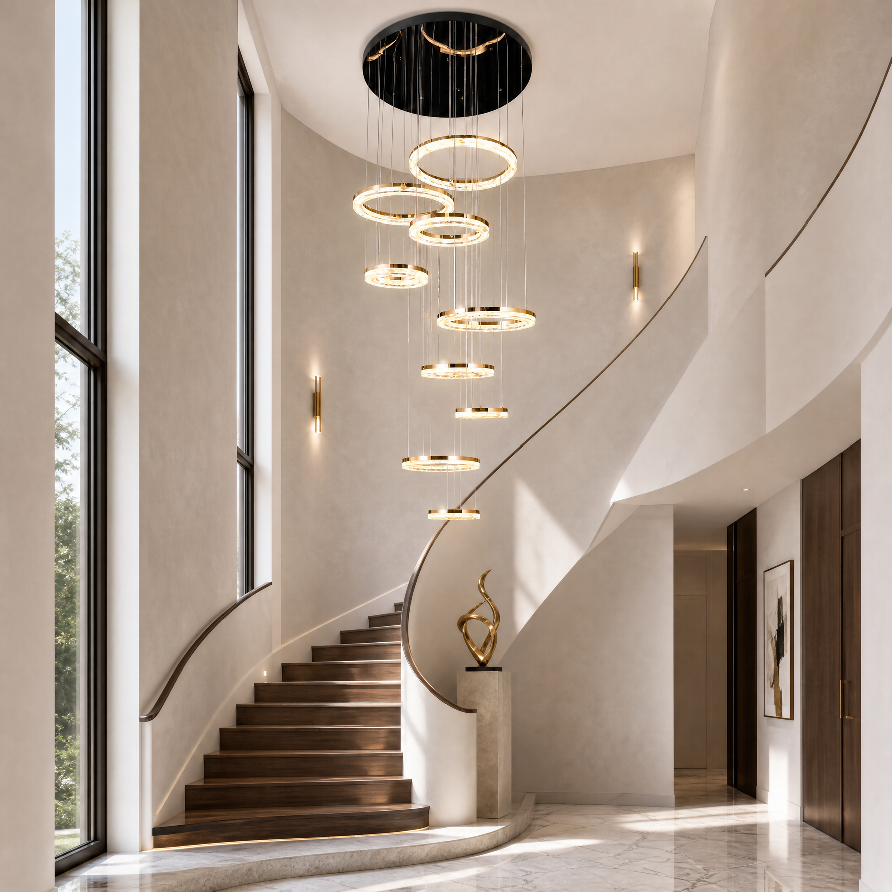 Sky Garden Modern Sculptural Ring Chandelier
