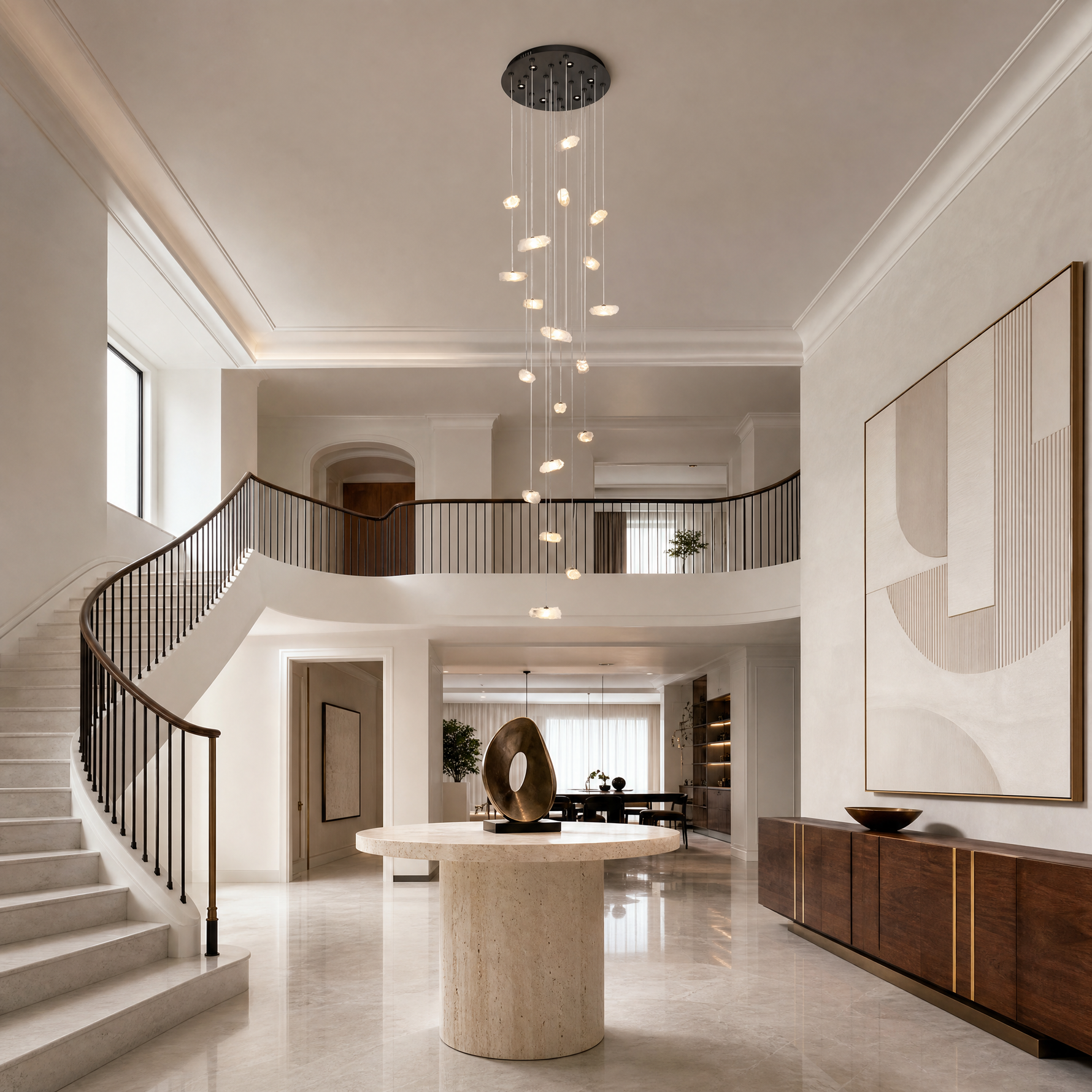 Sloane Rock Crystal Cluster Pendant Light