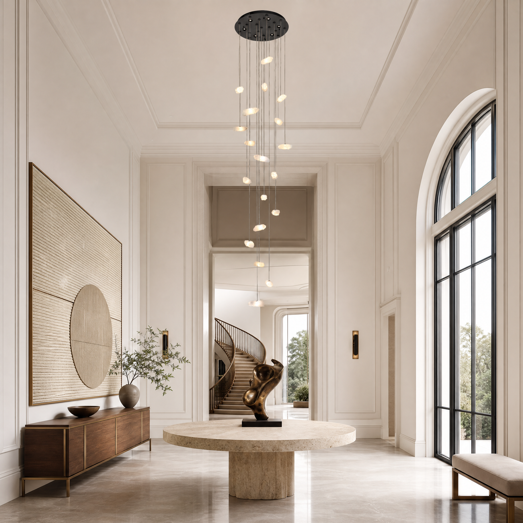 Sloane Rock Crystal Cluster Pendant Light