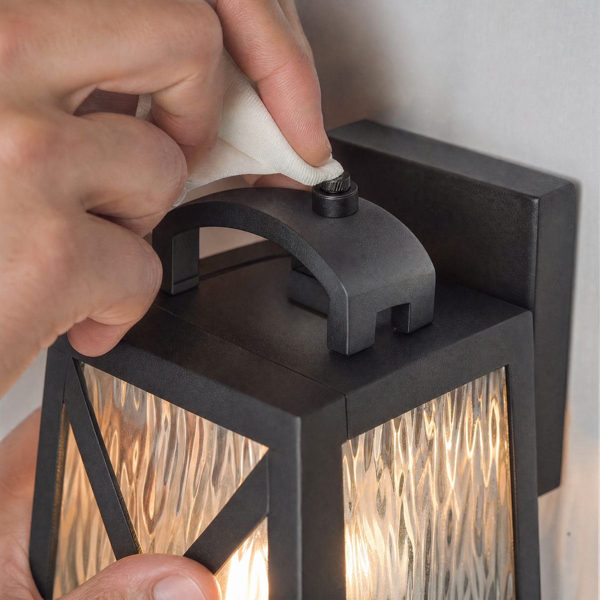 Small Farmhouse Matte Black Iron Outdoor Wall Lantern