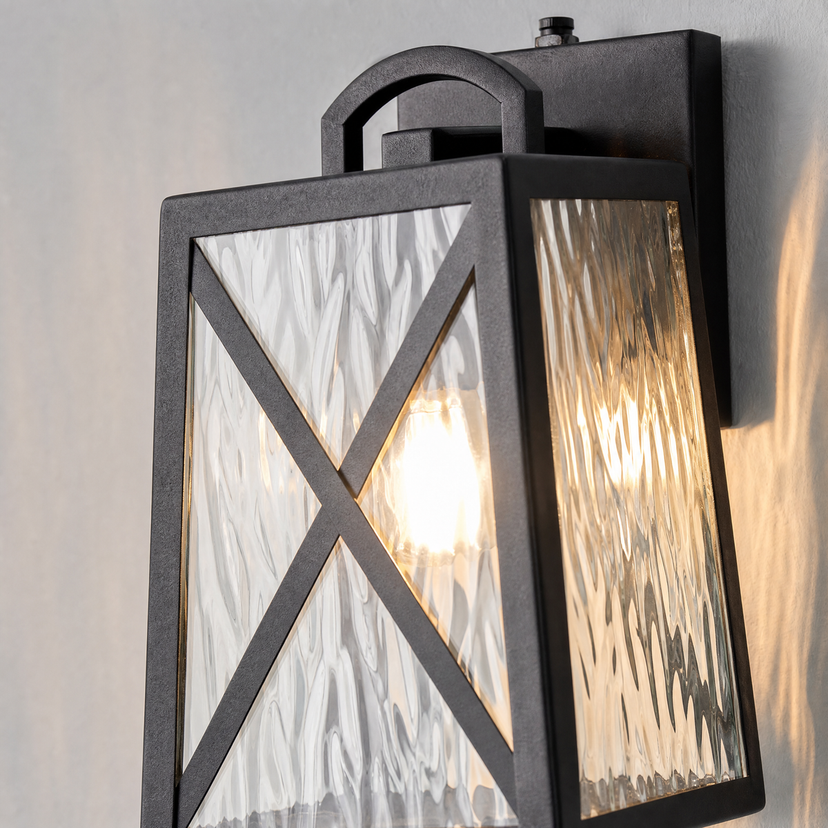 Small Farmhouse Matte Black Iron Outdoor Wall Lantern