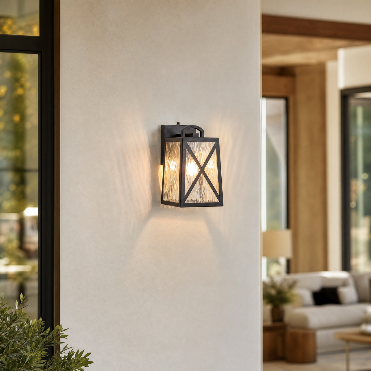 Small Farmhouse Matte Black Iron Outdoor Wall Lantern