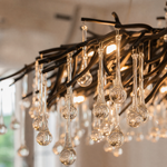 Small Water Drop Branch Oval Pendant 155cm - Black