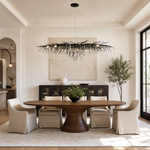 Small Water Drop Branch Rectangular Pendant 155cm - Black