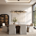 Small Water Drop Branch Rectangular Pendant 155cm - Black