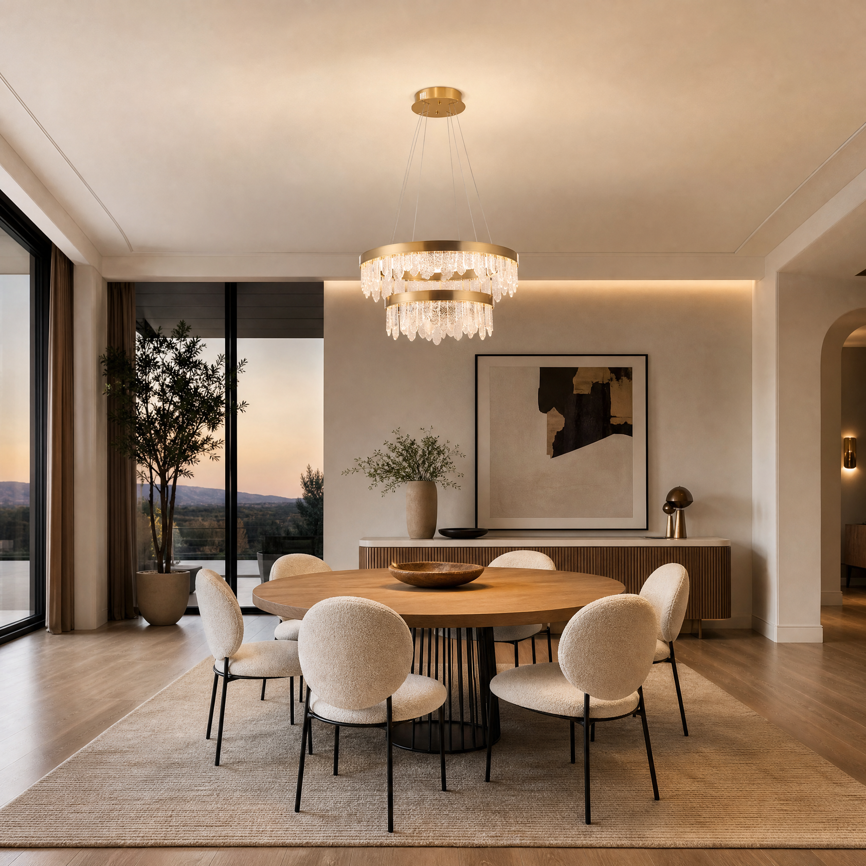 Soffione Glass Duo Chandelier