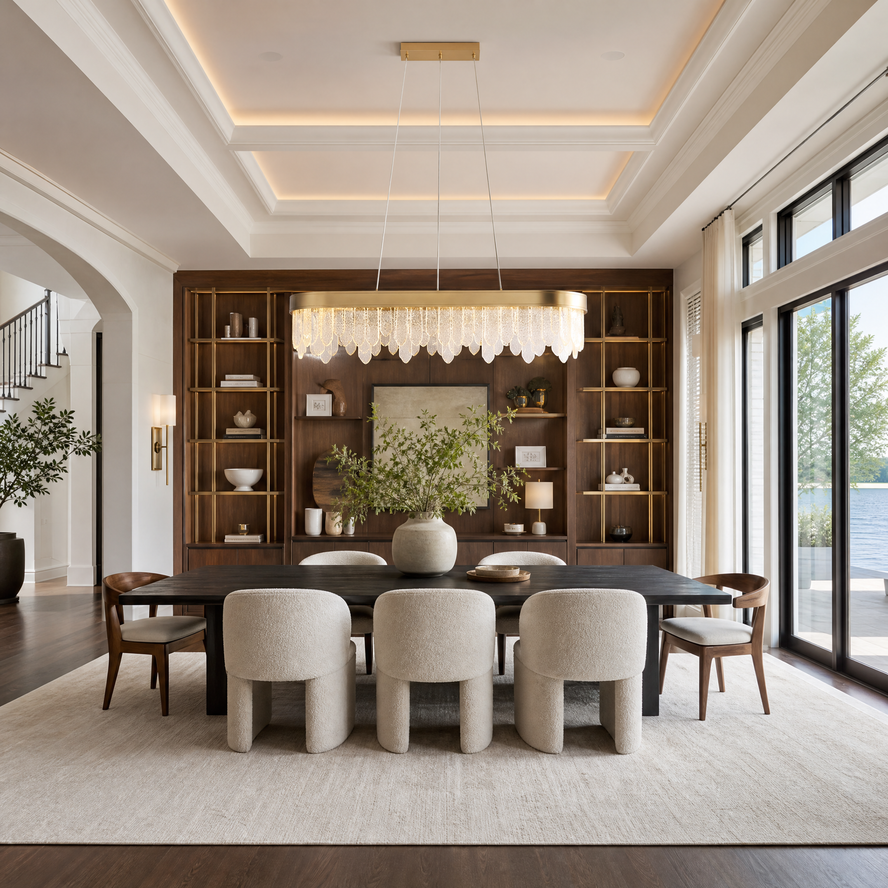 Soffione Glass Linear Chandelier