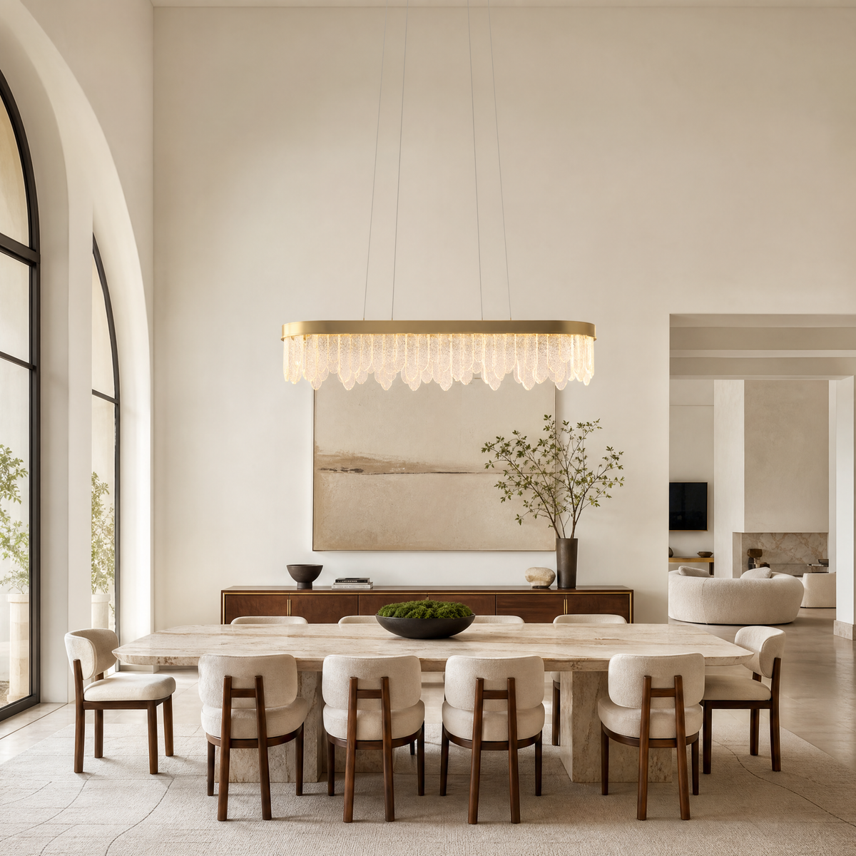 Soffione Glass Linear Chandelier