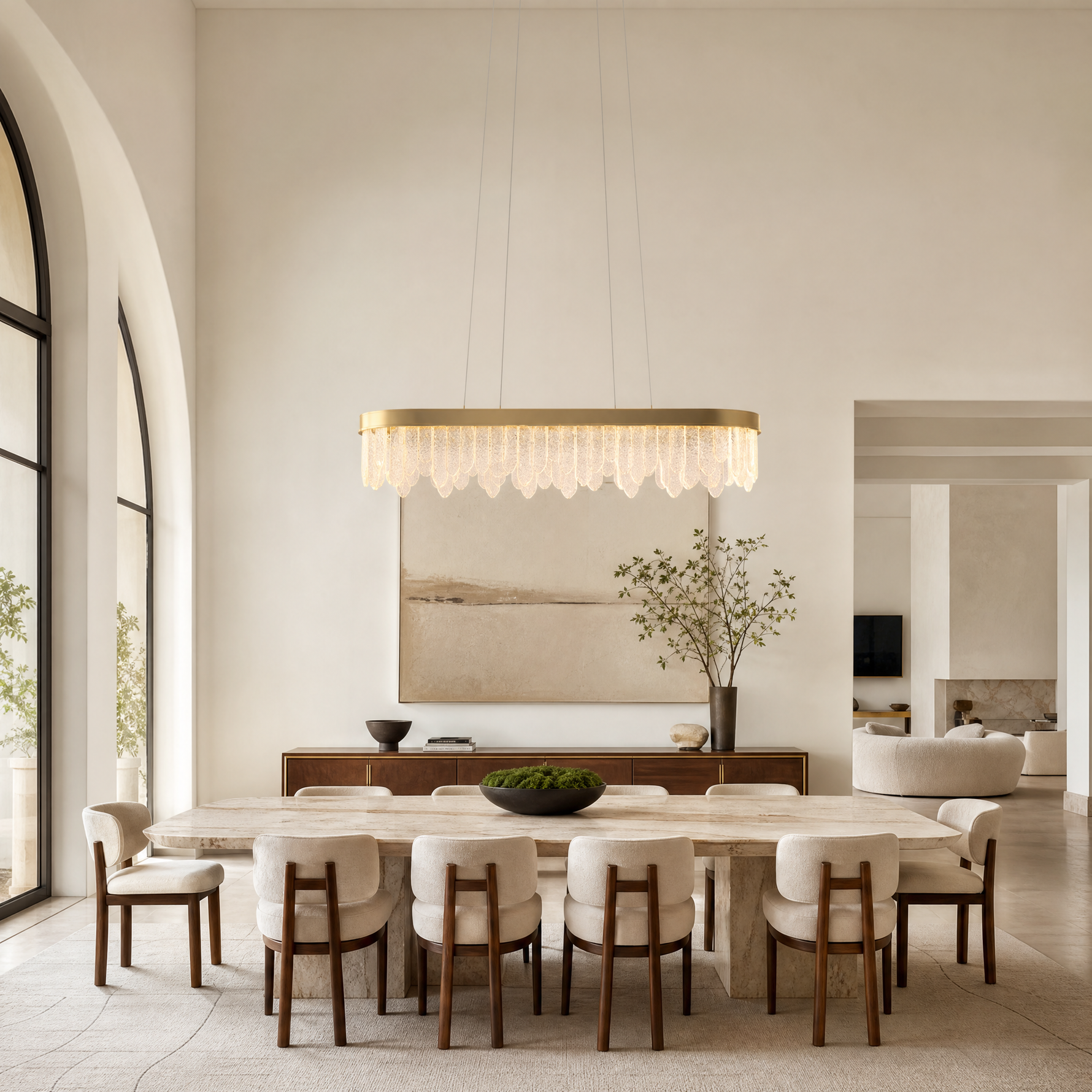 Soffione Glass Linear Chandelier