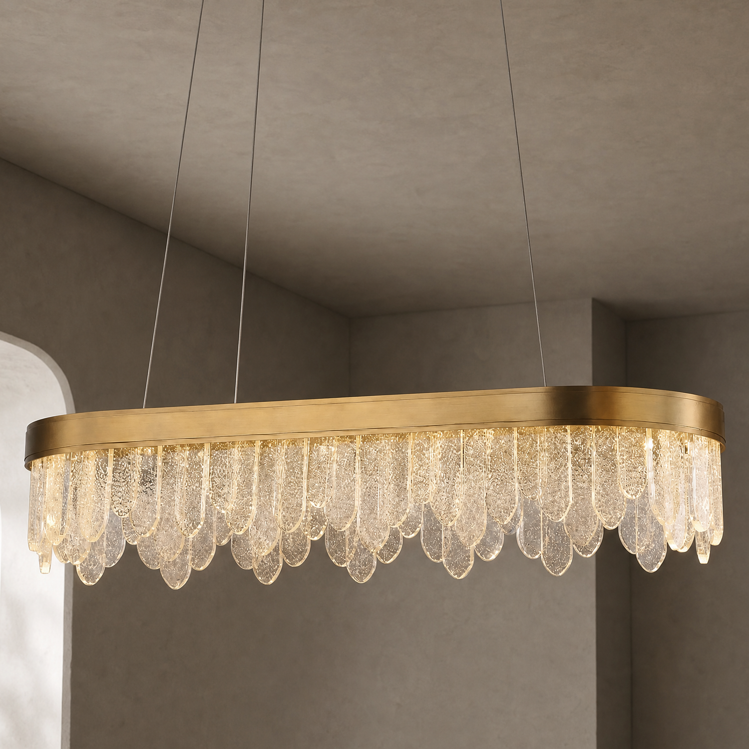 Soffione Glass Linear Chandelier