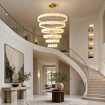 Spiral Alabaster Chandelier – Gold & White 4‑6 Layer Luxury Ceiling Light