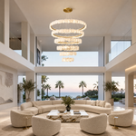 Spiral Alabaster Chandelier – Gold & White 4‑6 Layer Luxury Ceiling Light