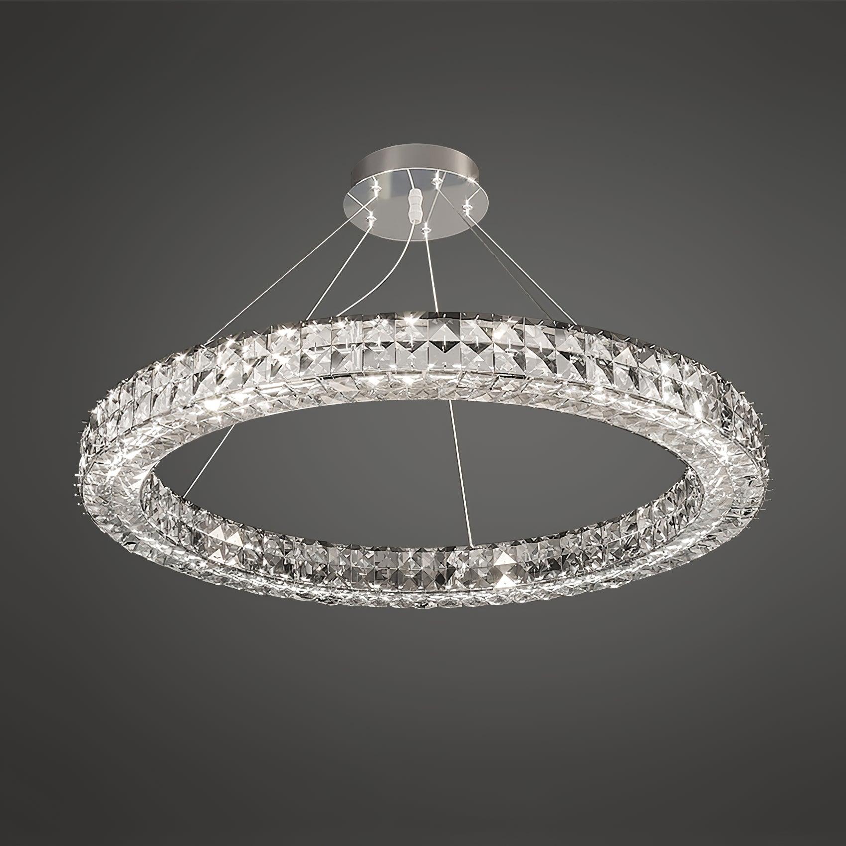 Spiridon Crystal Chandelier with Integrated LED – Silver Finish
