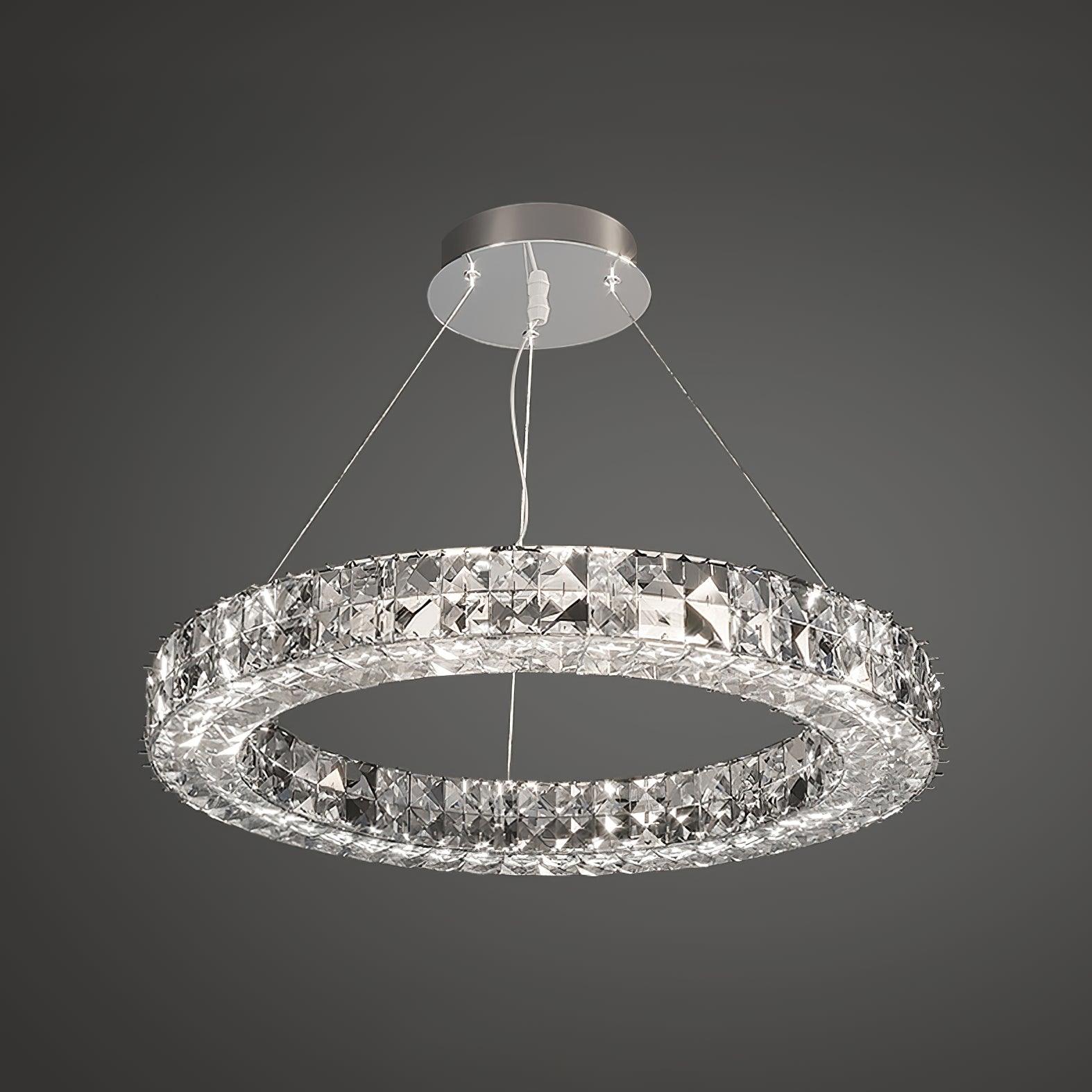 Spiridon Crystal Chandelier with Integrated LED – Silver Finish