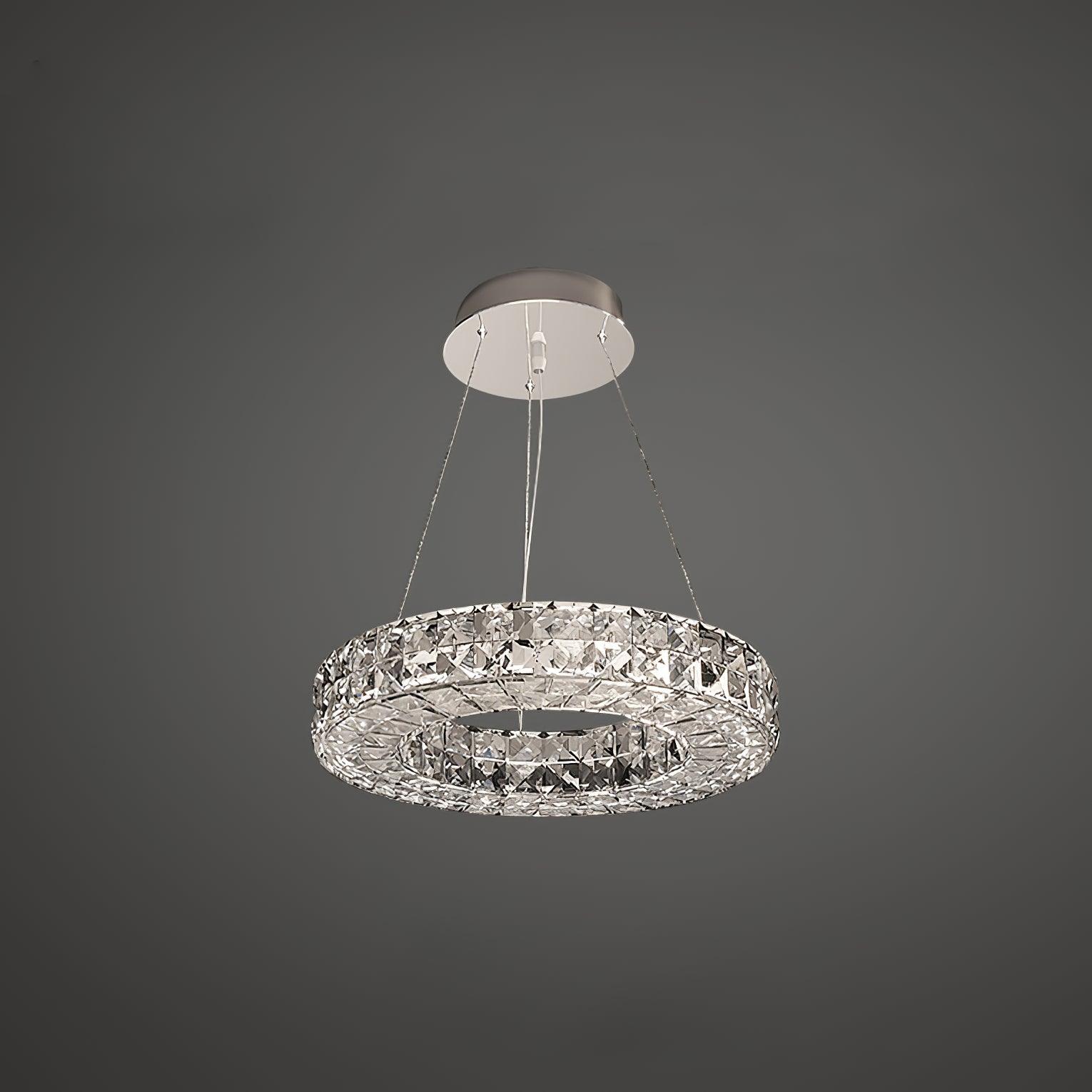Spiridon Crystal Chandelier with Integrated LED – Silver Finish