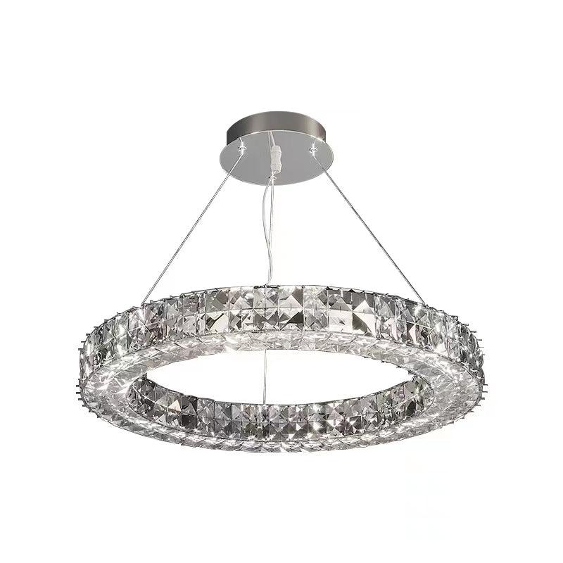 Spiridon Crystal Chandelier with Integrated LED – Silver Finish
