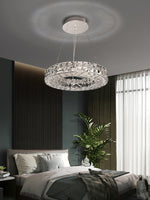 Spiridon Crystal Chandelier with Integrated LED – Silver Finish