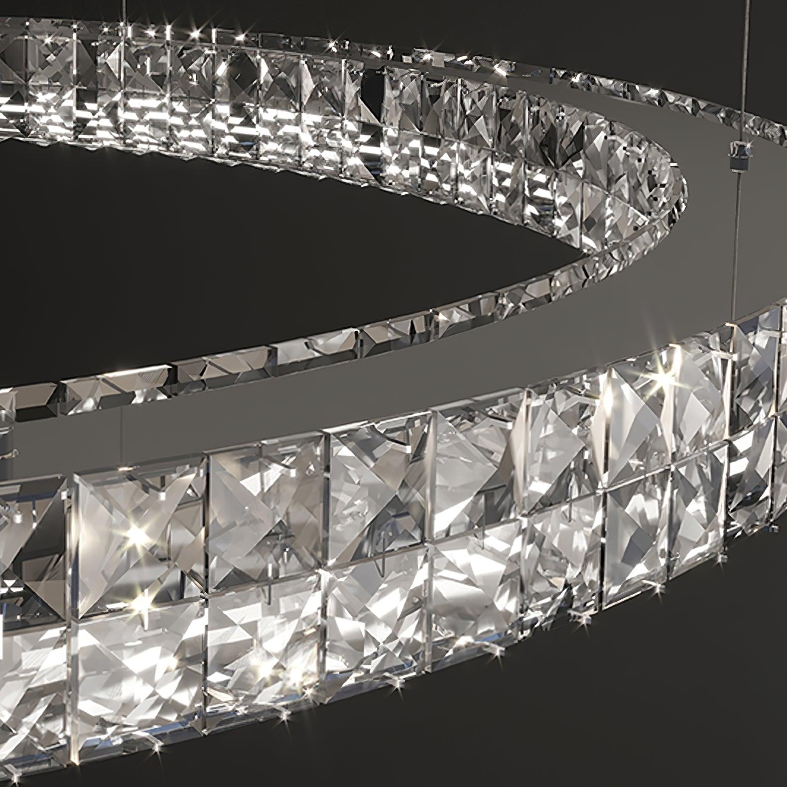 Spiridon Crystal Chandelier with Integrated LED – Silver Finish