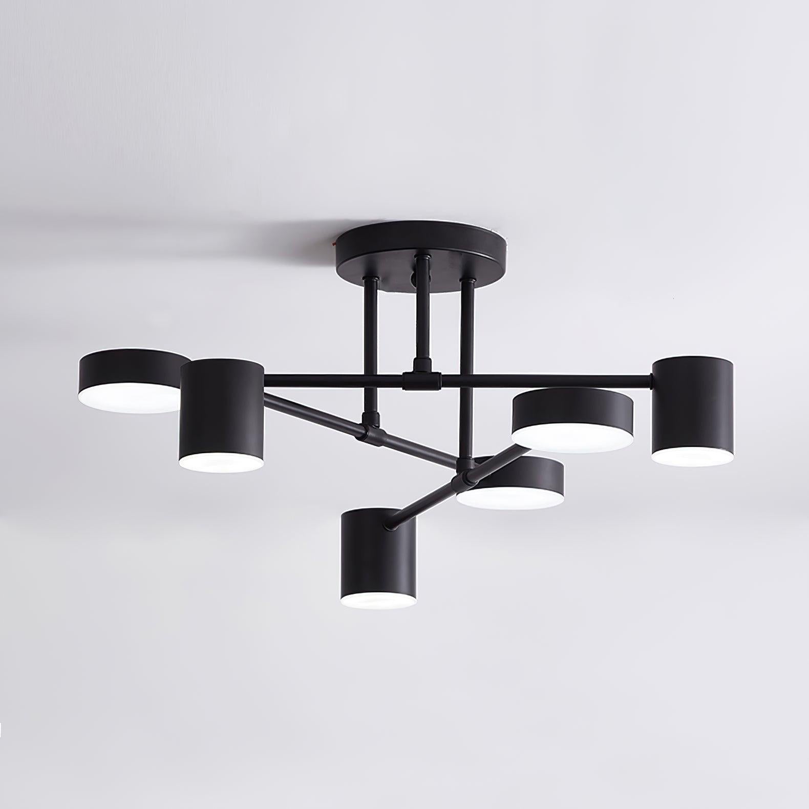 Gold Finish Sputnik Flush Ceiling Light with Integrated LED Shades