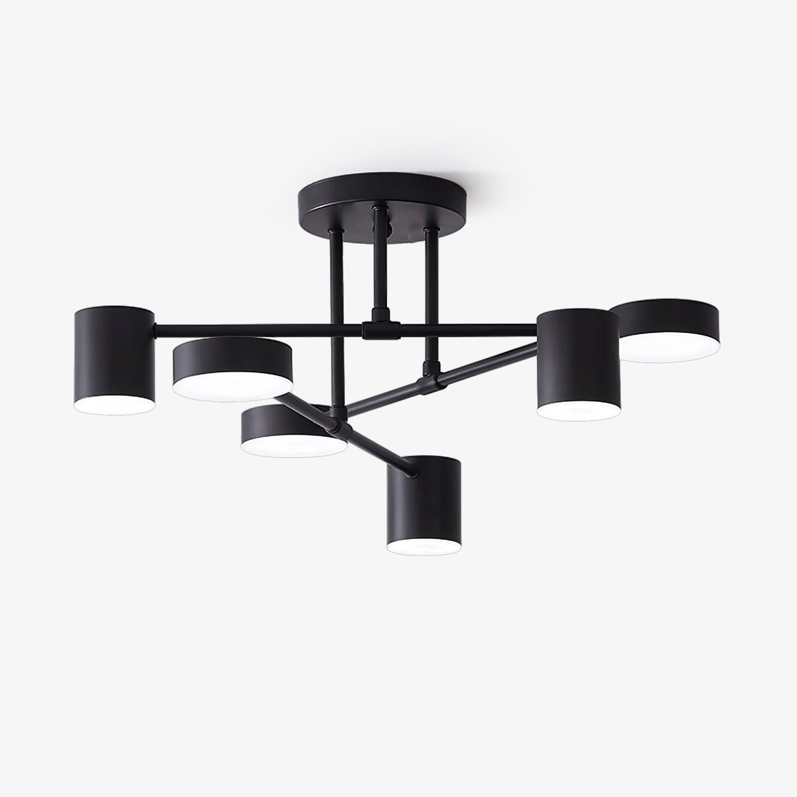Gold Finish Sputnik Flush Ceiling Light with Integrated LED Shades