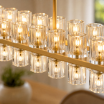 Square Gold Crystal Island Chandelier-1320